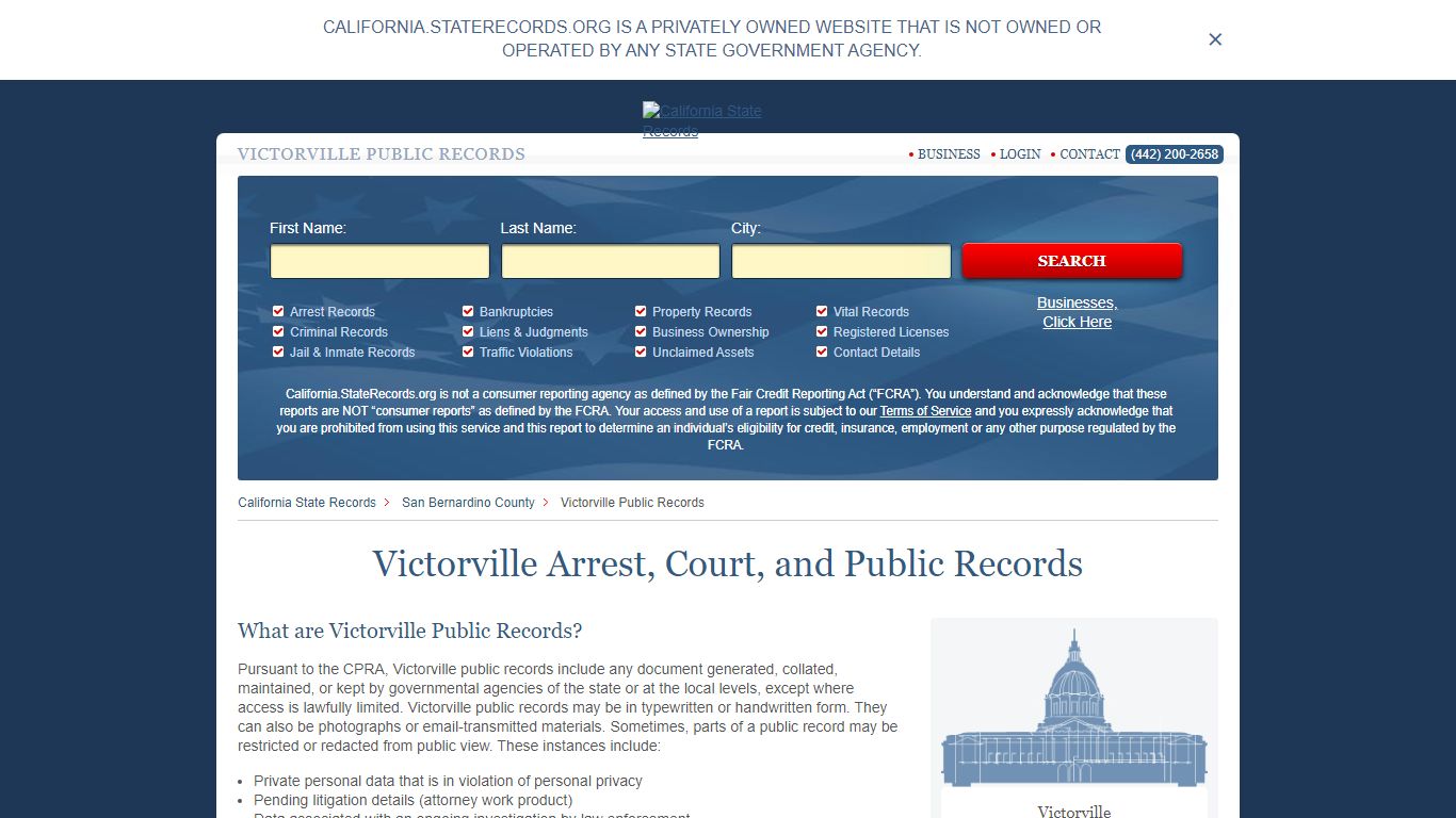 Victorville Arrest, Court, and Public Records